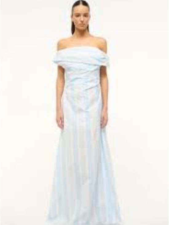 STAUD Dresses & Skirts - STAUD ‘Lipari’ gown in Adriatic Blue Stripe NWT Sz10